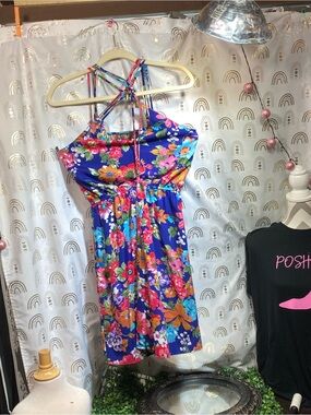 Speed Control Blue Floral Crisscross Sundress